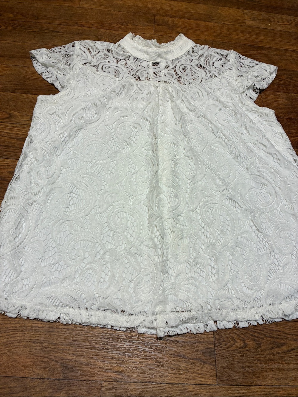 Eve & Maddie Lace Short Sleeve Blouse Size XL